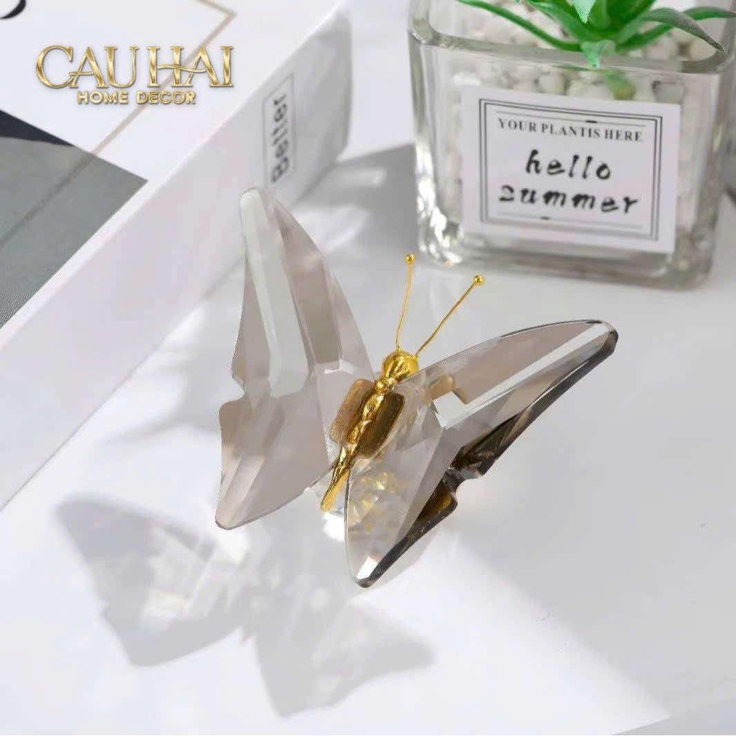 Tượng Mini Bướm Pha Lê Petit Papillon En Cristaleries 7.5x7x5-TRANG TRÍ-CẬU HAI HOME DECOR-CẬU HAI HOME DECOR