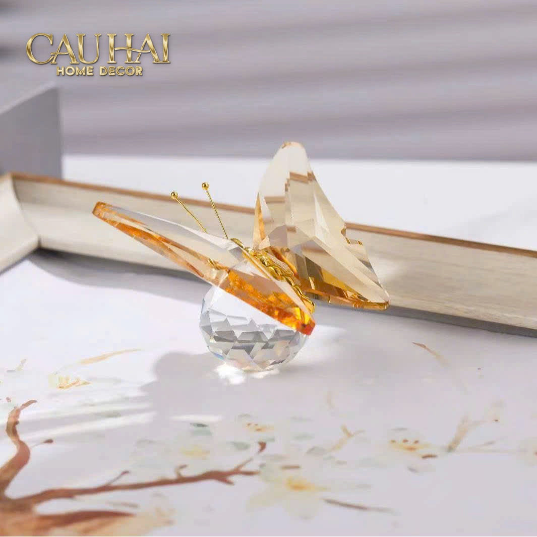 Tượng Mini Bướm Pha Lê Petit Papillon En Cristaleries 7.5x7x5-TRANG TRÍ-CẬU HAI HOME DECOR-CẬU HAI HOME DECOR
