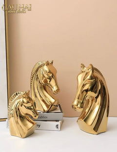 Tượng Ngựa Gilded Cheval H27 Fw25-CẬU HAI HOME DECOR