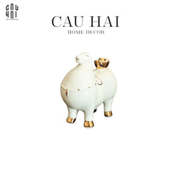 Tượng Ngựa Gốm Tráng Men Kim Mã Phú Quý-CẬU HAI HOME DECOR
