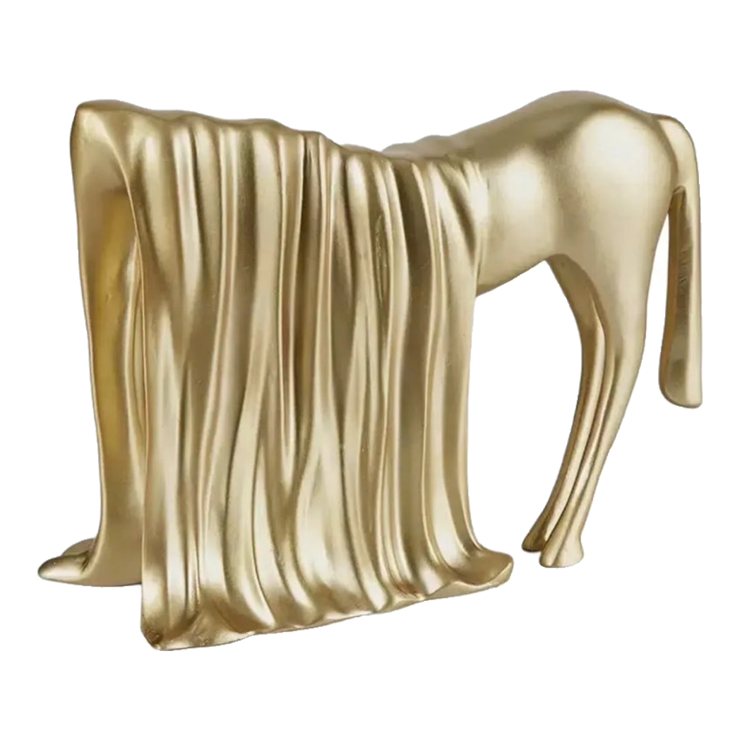 Tượng Ngựa Le Cheval Voilé Doré