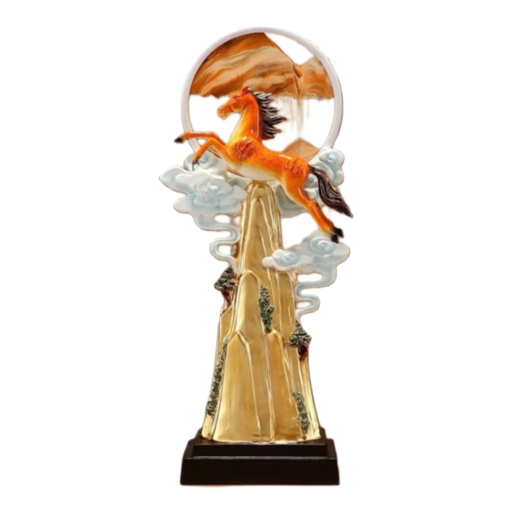 Maison Couture - Tượng Ngựa Trên Đỉnh Thiên Mã - Vermillion Celestial Stalion 71x30x16