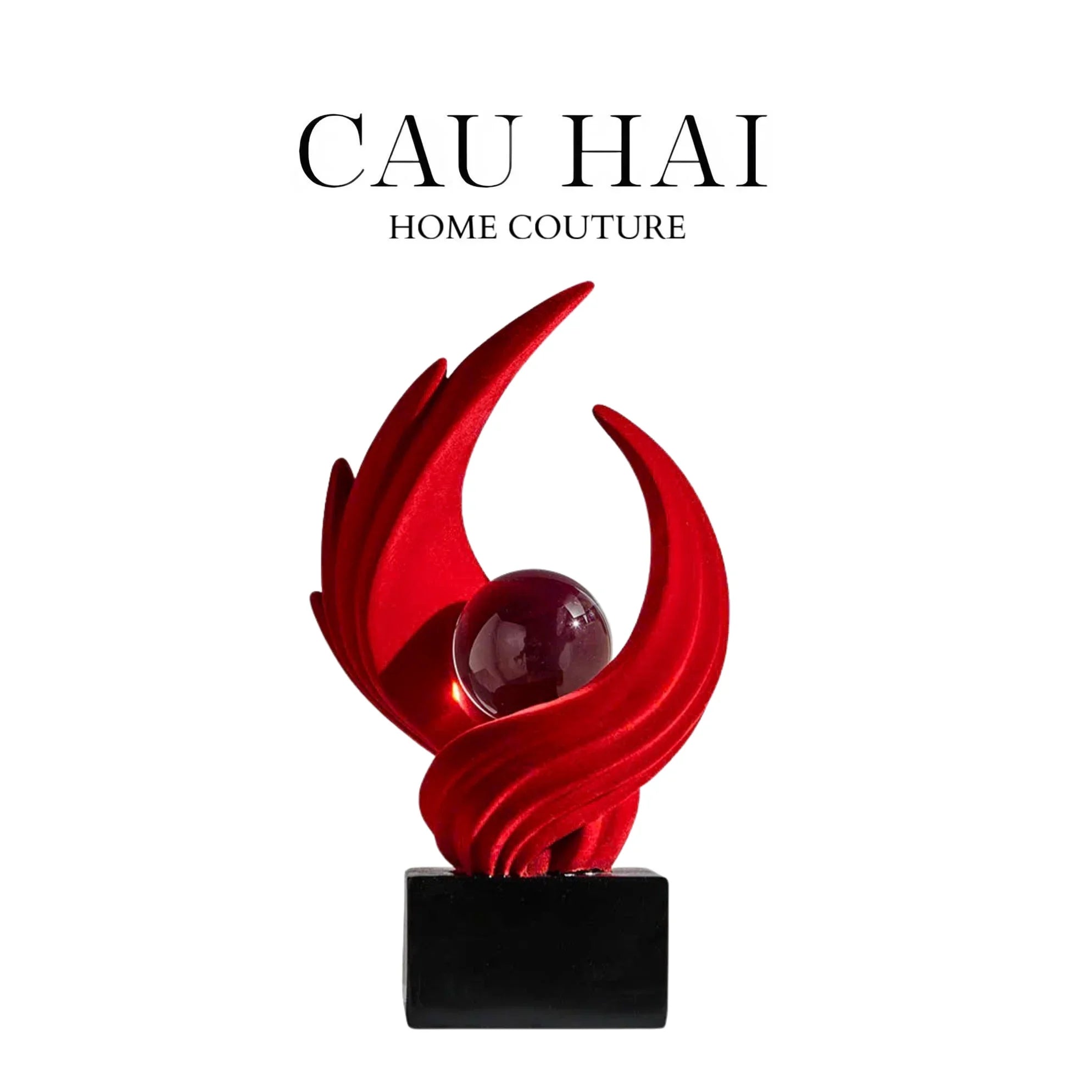 TƯỢNG NHUNG ĐỎ ETERNAL FLAME FW25-CẬU HAI HOME DECOR