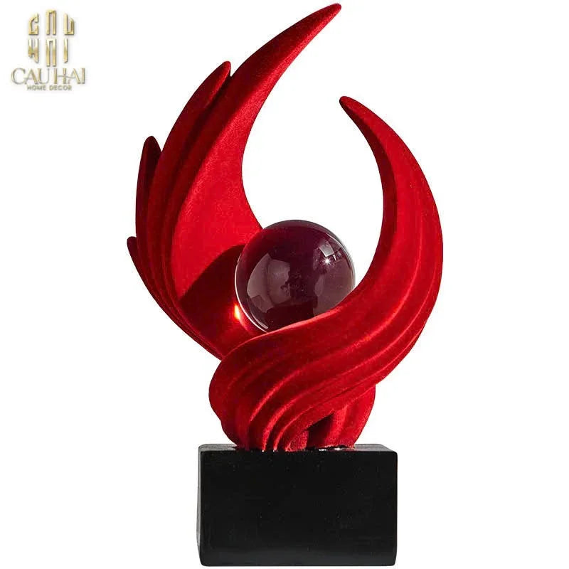 Tượng Nhung Đỏ Eternal Flame Red Velvet 16x12x27.5-CẬU HAI HOME DECOR