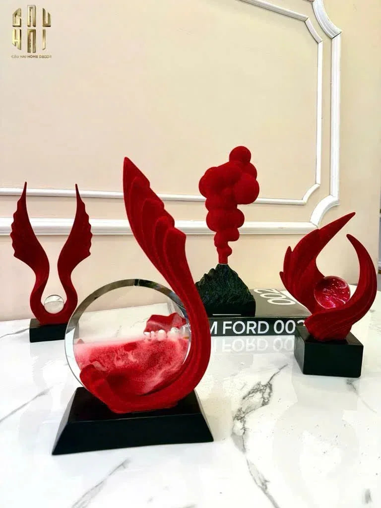 Tượng Nhung Đỏ Scarlet Wings Red Velvet 15x31-CẬU HAI HOME DECOR