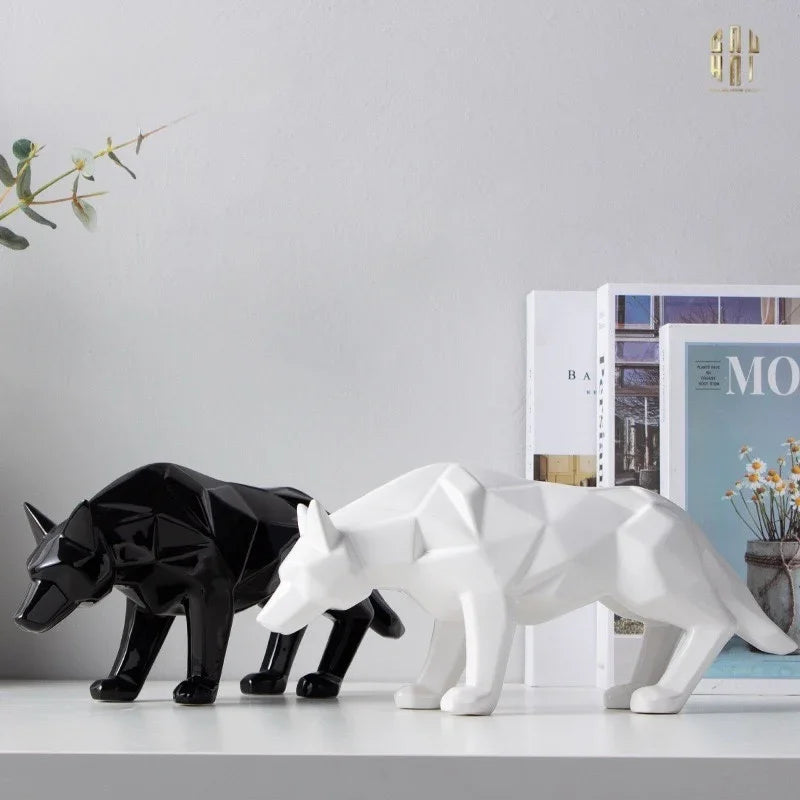 TƯỢNG PLATINUM GEOMETRIC WOLF FW25-CẬU HAI HOME DECOR