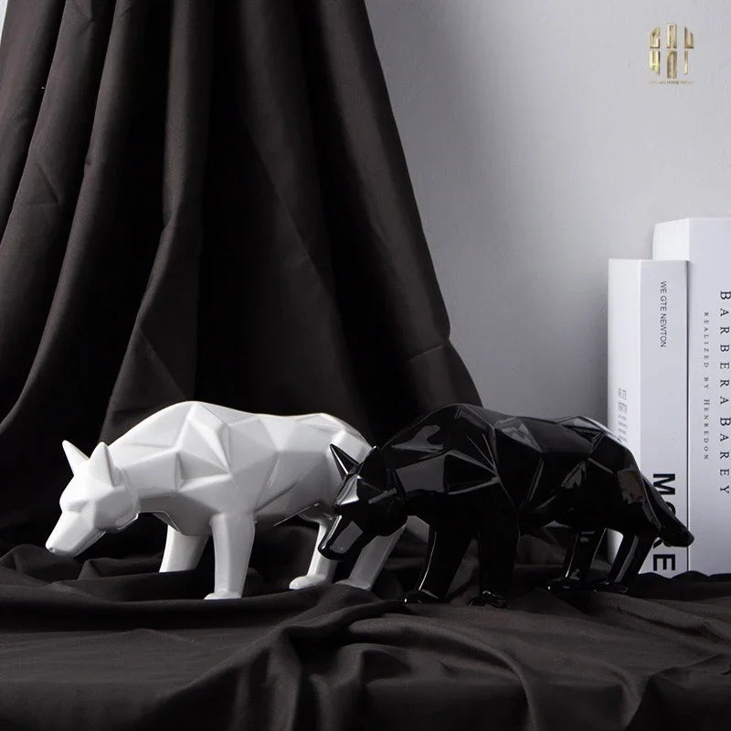 TƯỢNG PLATINUM GEOMETRIC WOLF FW25-CẬU HAI HOME DECOR