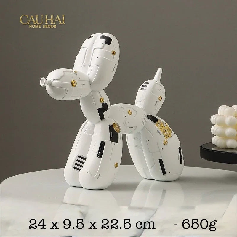 Tượng Puppy Balloon Pupp-X Mécanique Blanc / Noir-CẬU HAI HOME DECOR