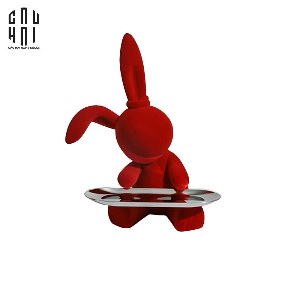 TƯỢNG THỎ RED VELVET HOMMIE LAPIN H30-CẬU HAI HOME DECOR