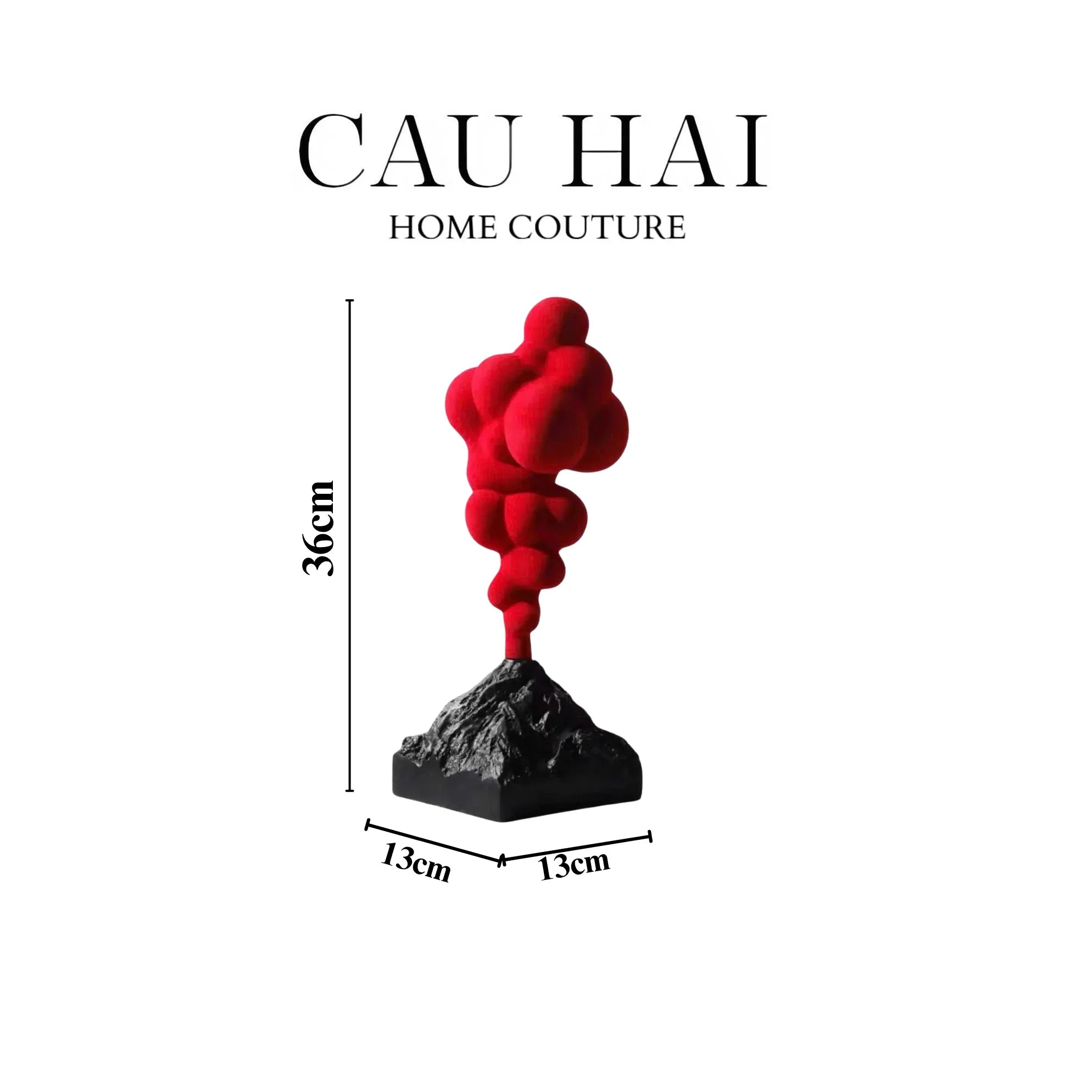 TƯỢNG RED VELVET VOLCANO FW25 H36-CẬU HAI HOME DECOR