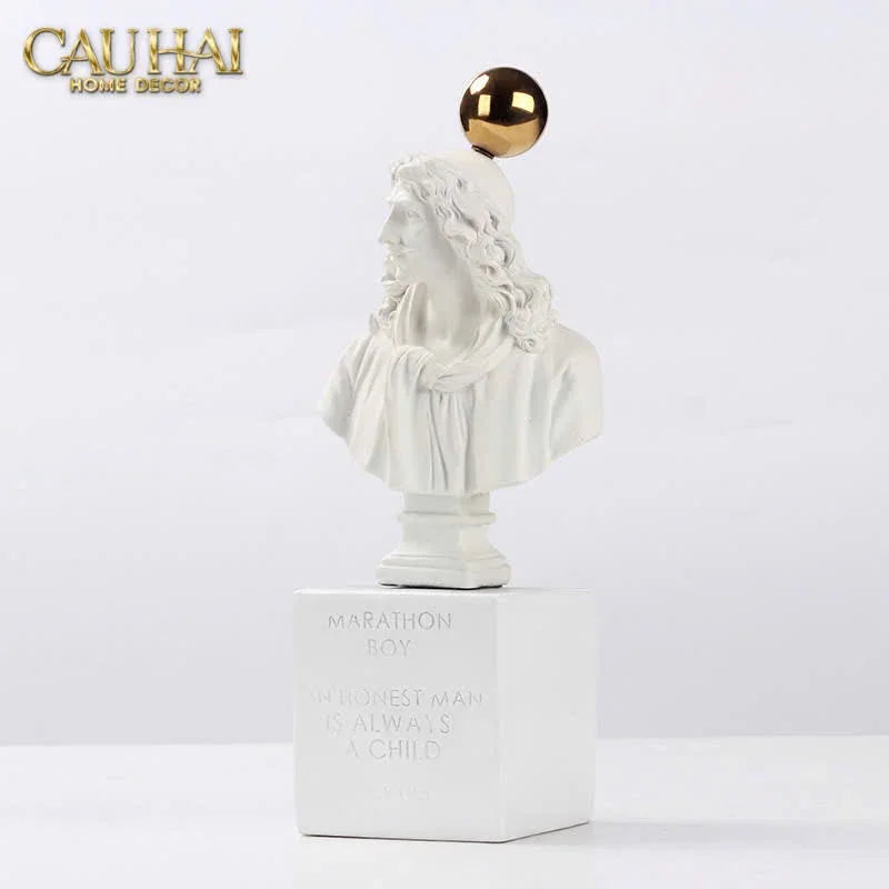 Tượng Socrates Quote Bust-CẬU HAI HOME DECOR