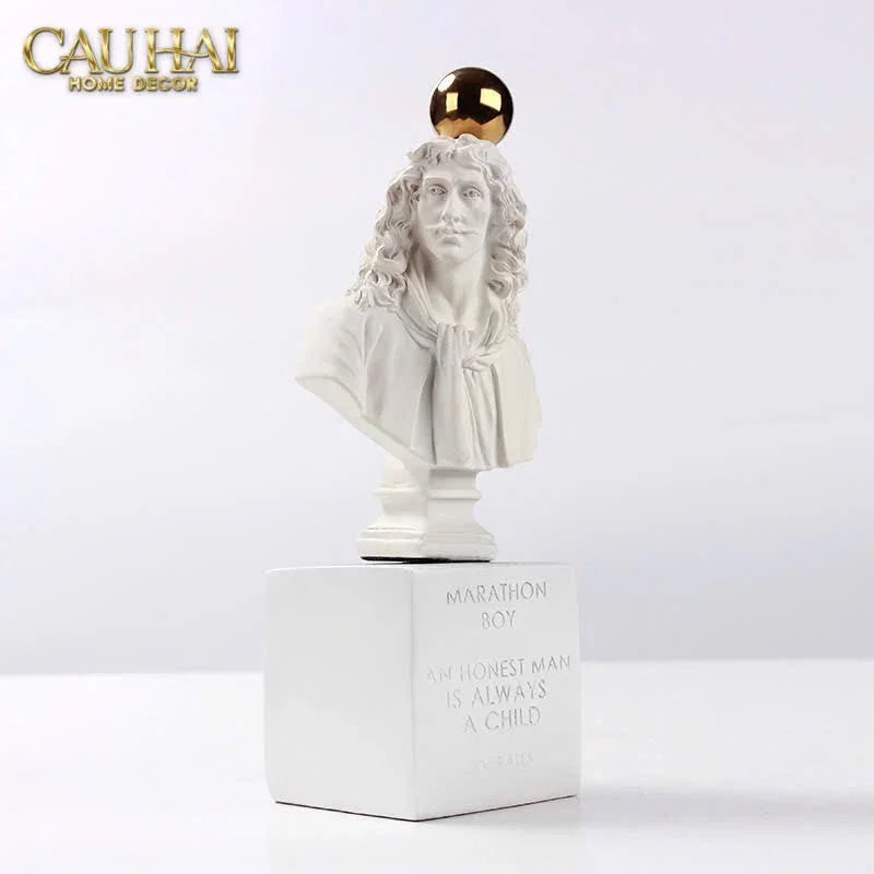 Tượng Socrates Quote Bust-CẬU HAI HOME DECOR