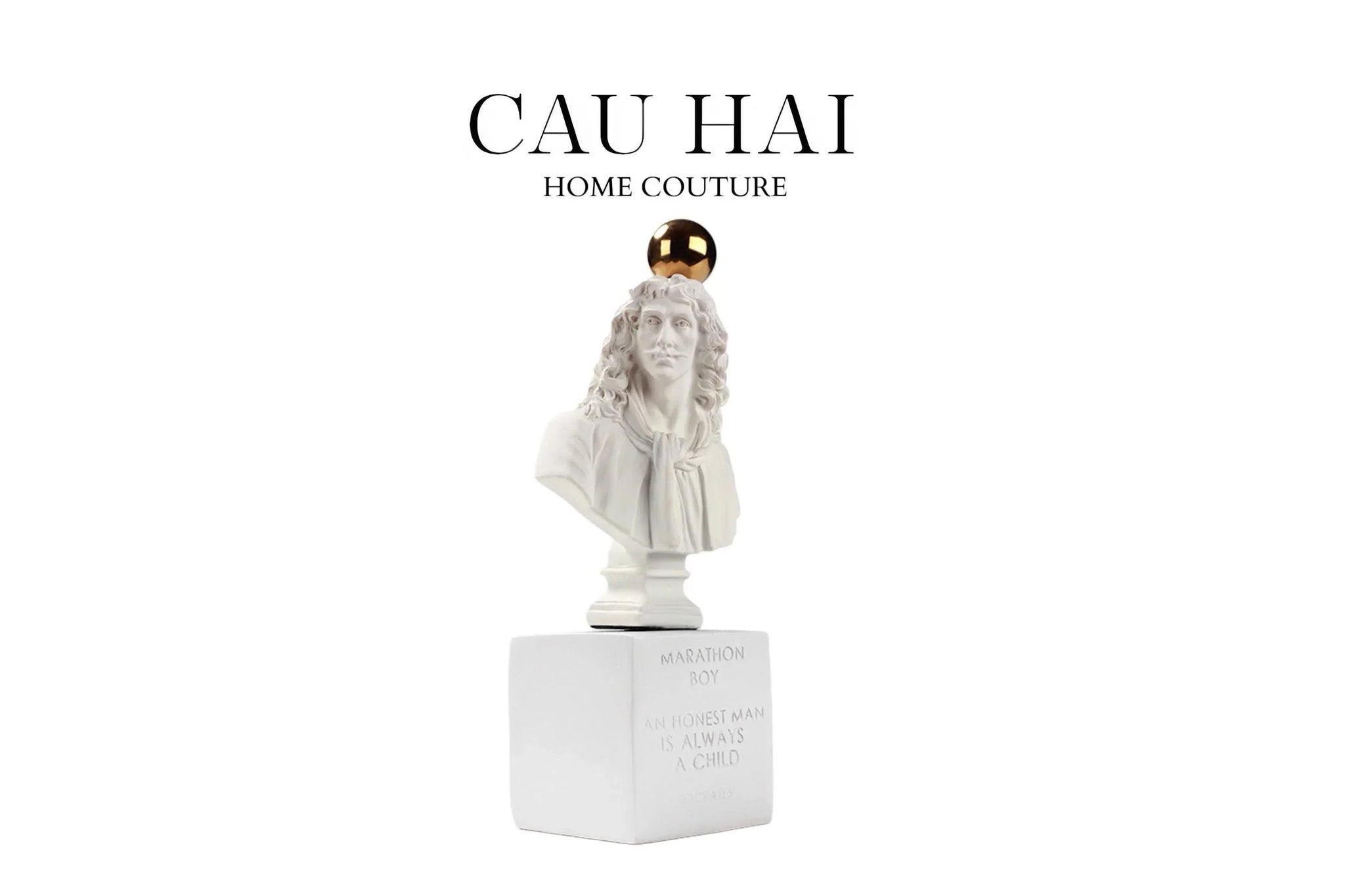 Tượng Socrates Quote Bust-CẬU HAI HOME DECOR