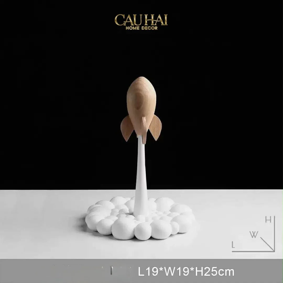 Tượng Tên Lửa Launching Apollo Rocket H25 Straight Ahead-CẬU HAI HOME DECOR