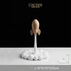 Tượng Tên Lửa Launching Apollo Rocket H25 Straight Ahead-CẬU HAI HOME DECOR