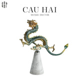 TƯỢNG THĂNG LONG METALLIC ORIENTAL DRAGON-CẬU HAI HOME DECOR