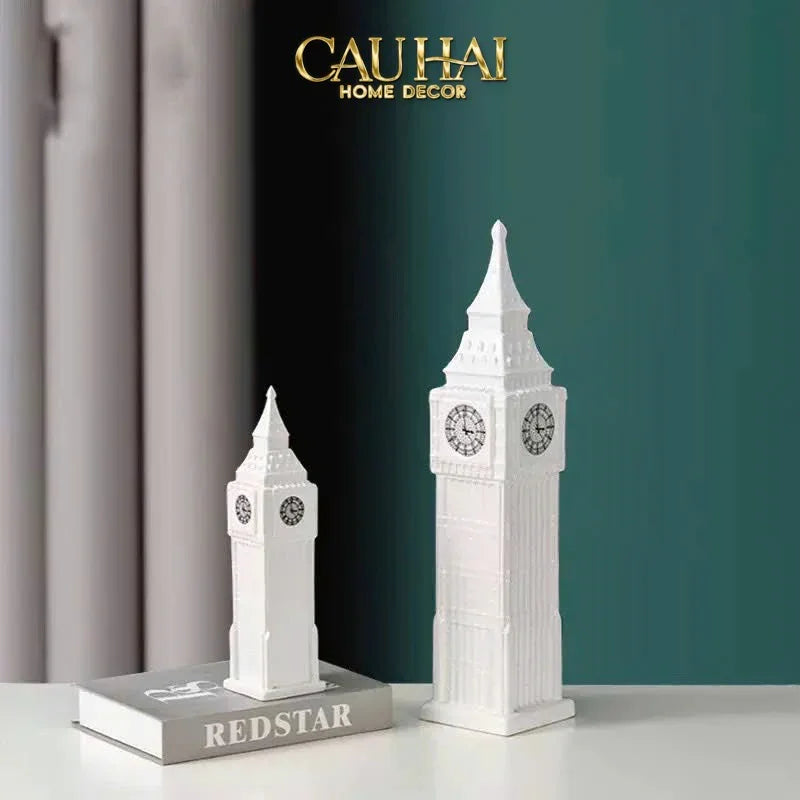 Tượng Tháp Eiffel Opal White Tower H32-CẬU HAI HOME DECOR