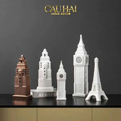 Tượng Tháp Eiffel Opal White Tower H32-CẬU HAI HOME DECOR
