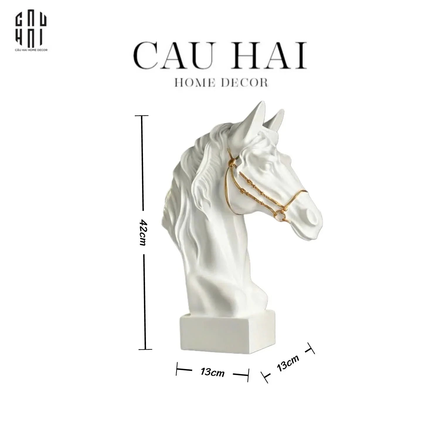 TƯỢNG THE DIVINE PEGASUS - WHITE H43-CẬU HAI HOME DECOR