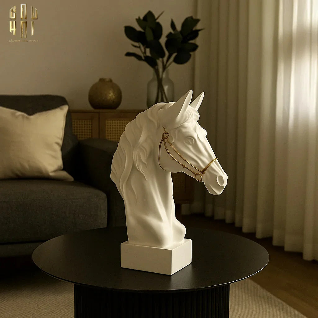 TƯỢNG THE DIVINE PEGASUS - WHITE H43-CẬU HAI HOME DECOR