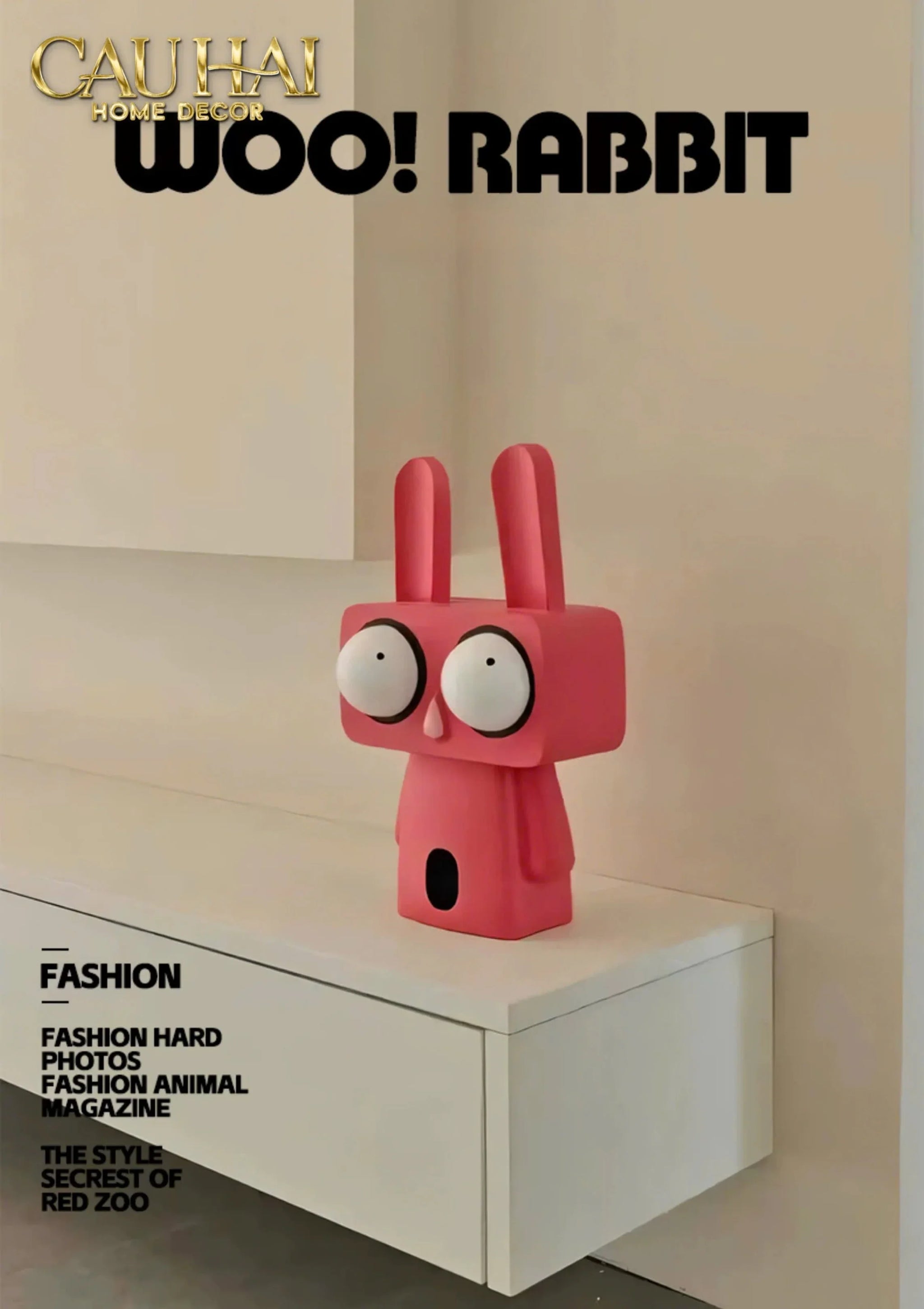 Tượng Thỏ Art Toon Woo Lapin H33-CẬU HAI HOME DECOR