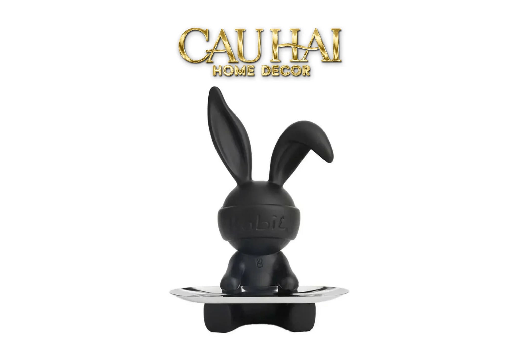 Tượng Thỏ Figurine Modern Art Toy Black Lapin H31-CẬU HAI HOME DECOR