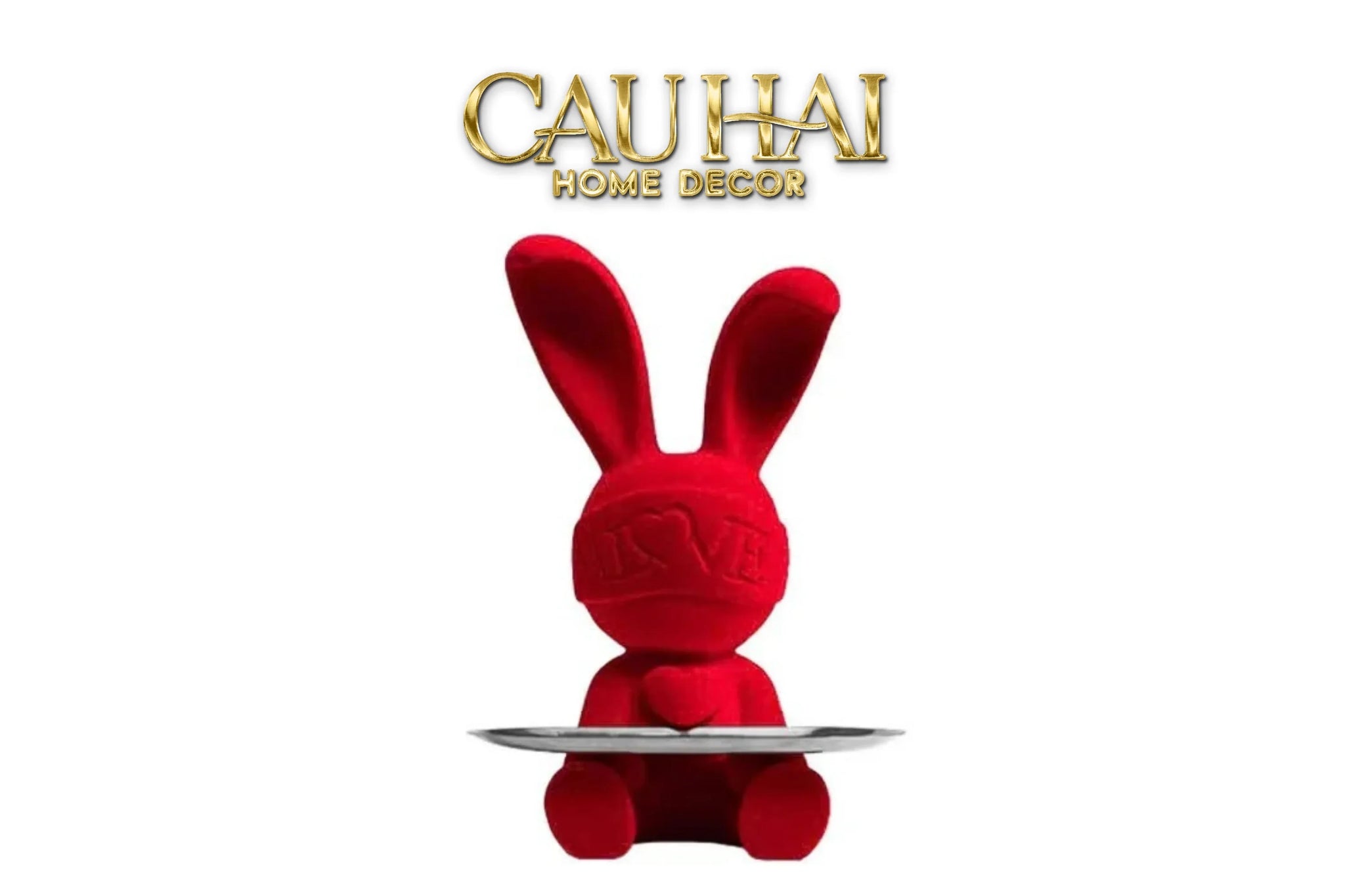 Tượng Thỏ Figurine Red Velvet Bunny Lapin Welcome Home H33-CẬU HAI HOME DECOR