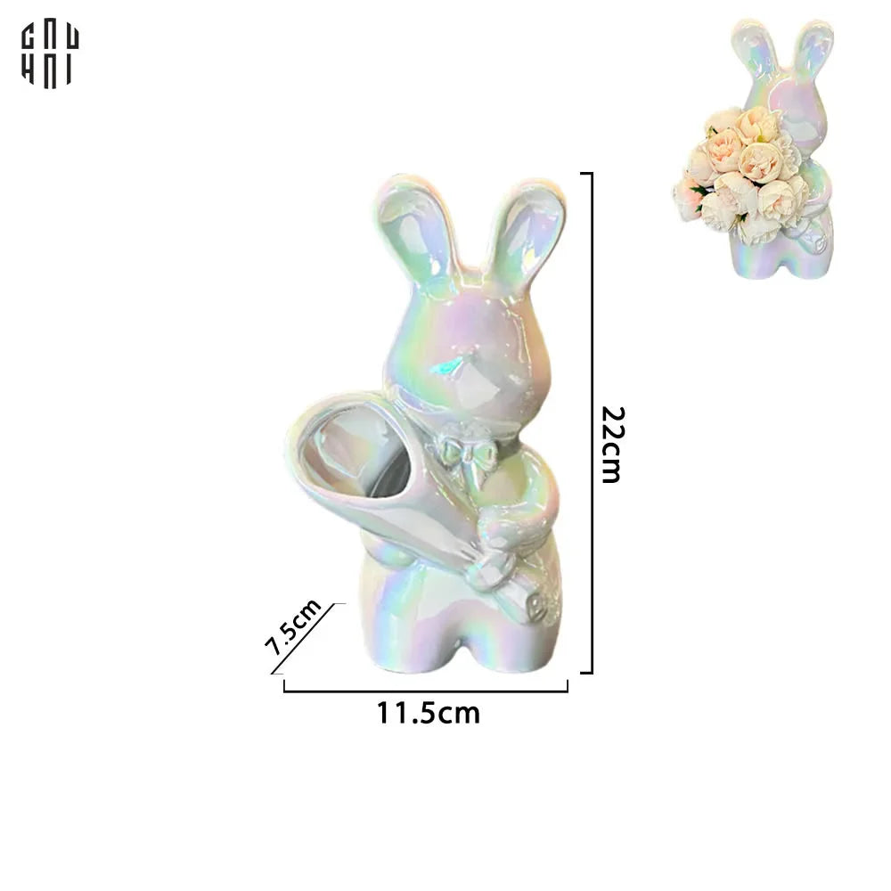 TƯỢNG TRANG TRÍ CERAMIC ROMANTIC BUNNY-CẬU HAI HOME DECOR
