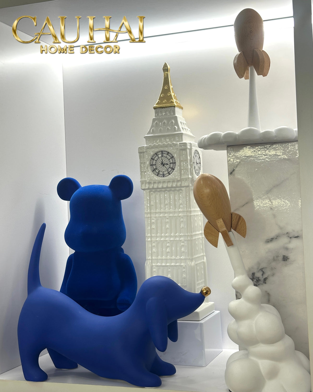 Tượng Trang Trí Chó Blue Dachshund-TƯỢNG TRANG TRÍ-Đối tác tại Trung Quốc theo từng đơn đặt hàng-CẬU HAI HOME DECOR