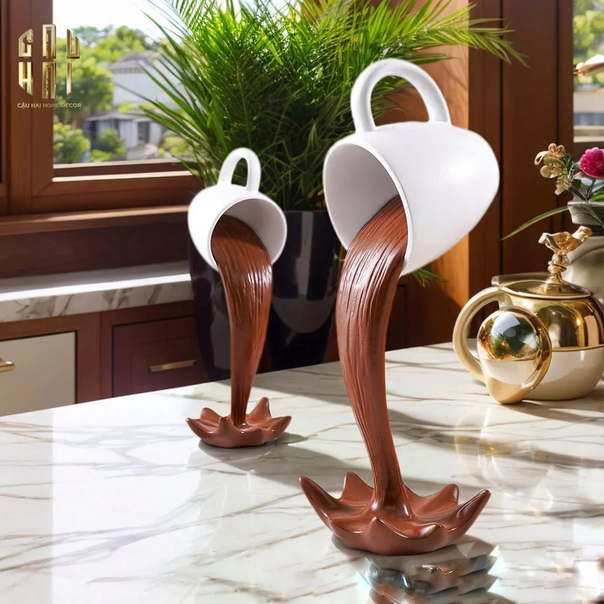 Tượng Trang Trí Coffee Splash Sculpture Fw25-CẬU HAI HOME DECOR