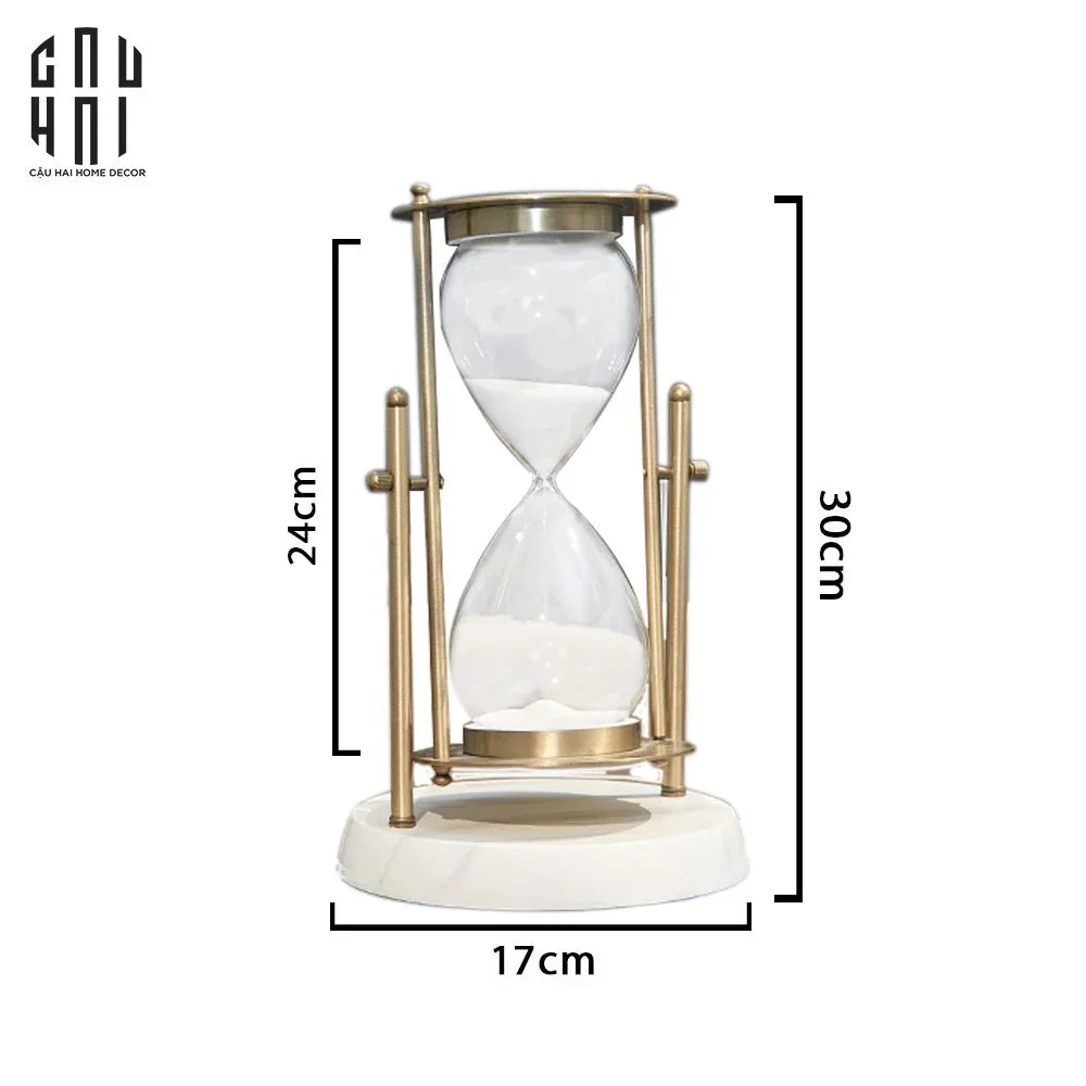 Tượng Trang Trí Đồng Hồ Cát Devian Marble Premium 17x30-Đồng hồ Cát-CẬU HAI HOME DECOR