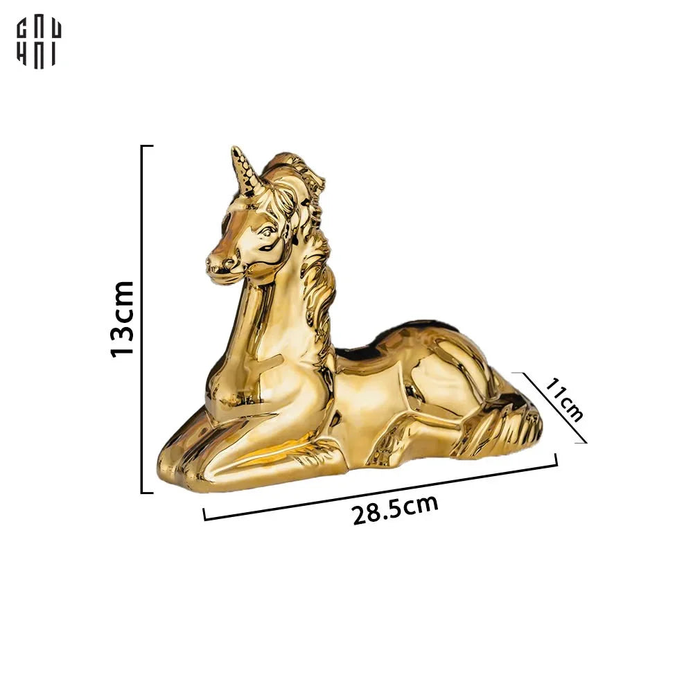 TƯỢNG TRANG TRÍ GOLDEN LAYING UNICORN SS25-CẬU HAI HOME DECOR