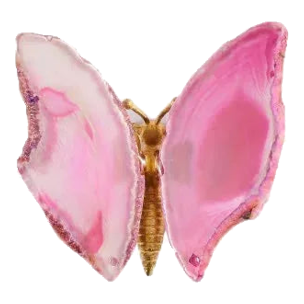 Tượng Trang Trí Onyx Butterfly - Pink