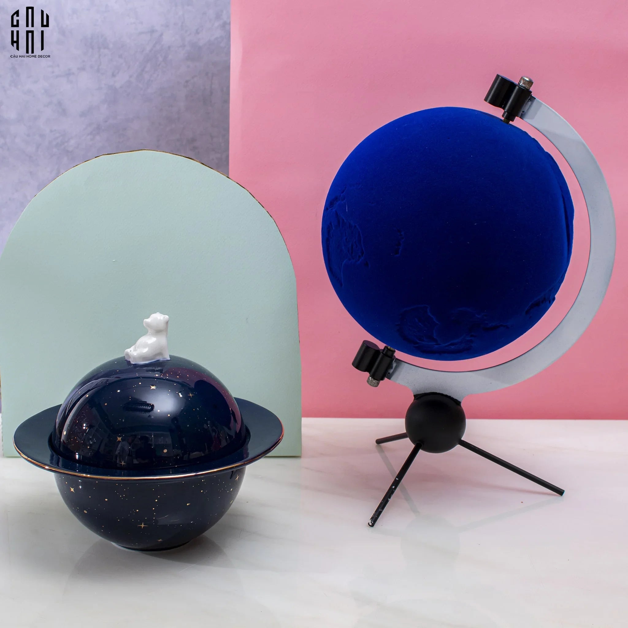 TƯỢNG VELVET BLUE PLANET SS25-CẬU HAI HOME DECOR