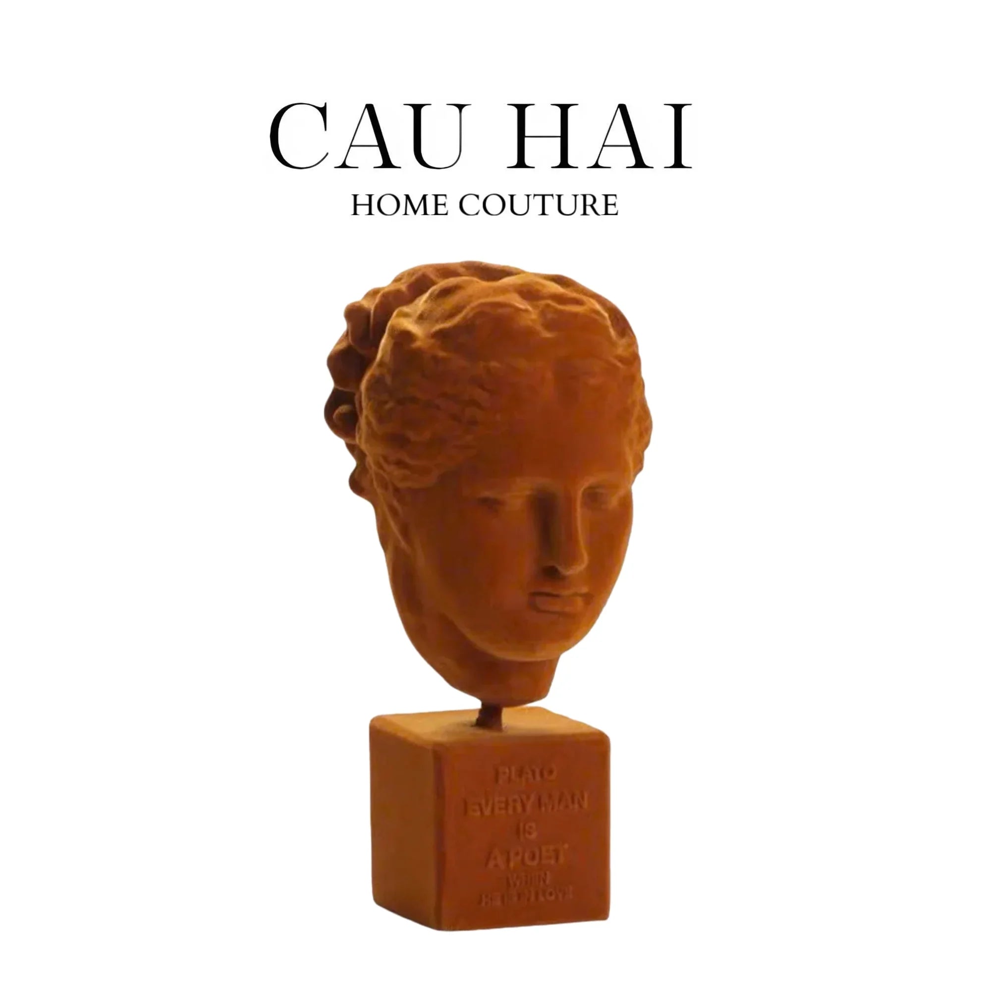TƯỢNG VELVET PLATO QUOTE BUST FW25-CẬU HAI HOME DECOR