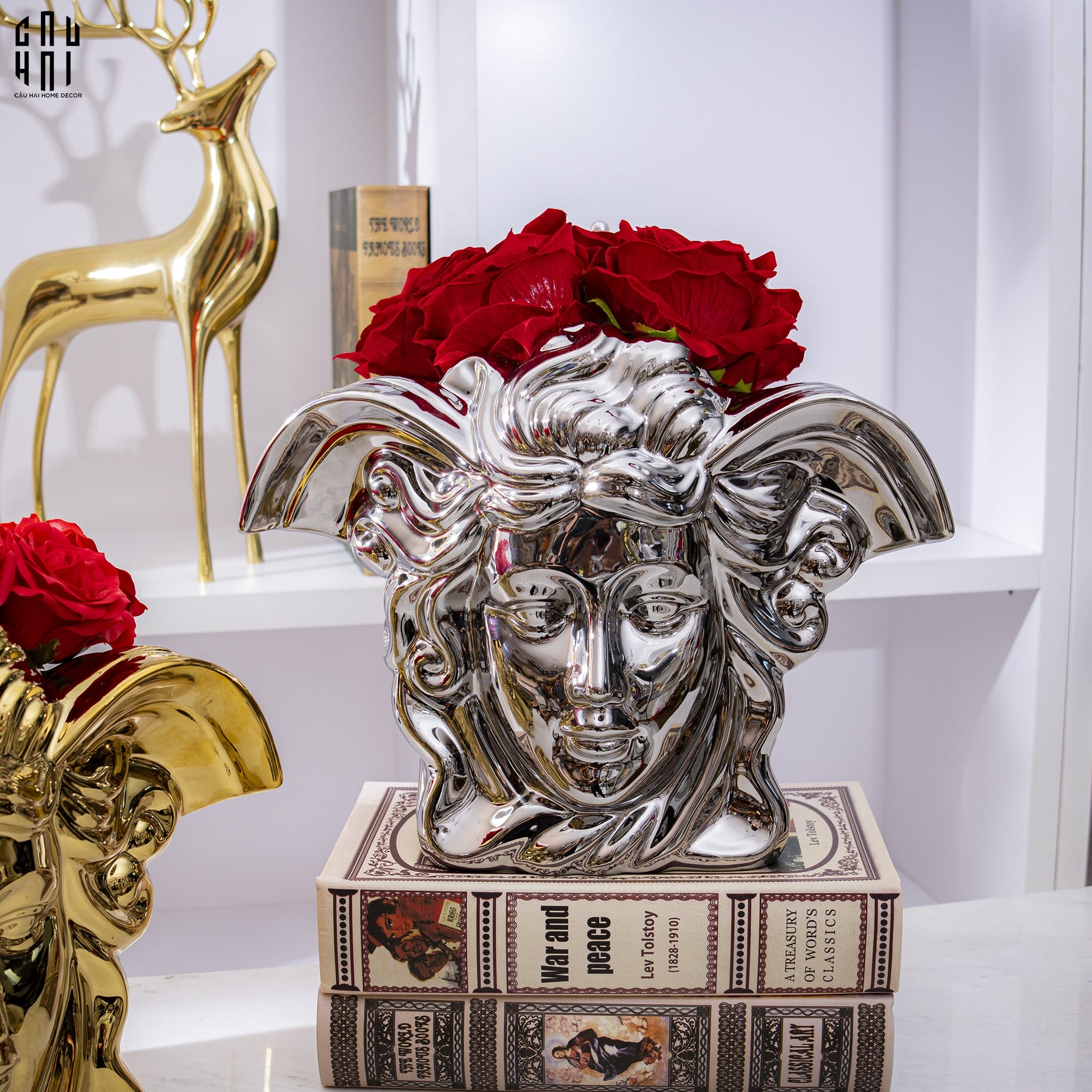 TƯỢNG VERSACE LUXURY - SILVER SS25-CẬU HAI HOME DECOR