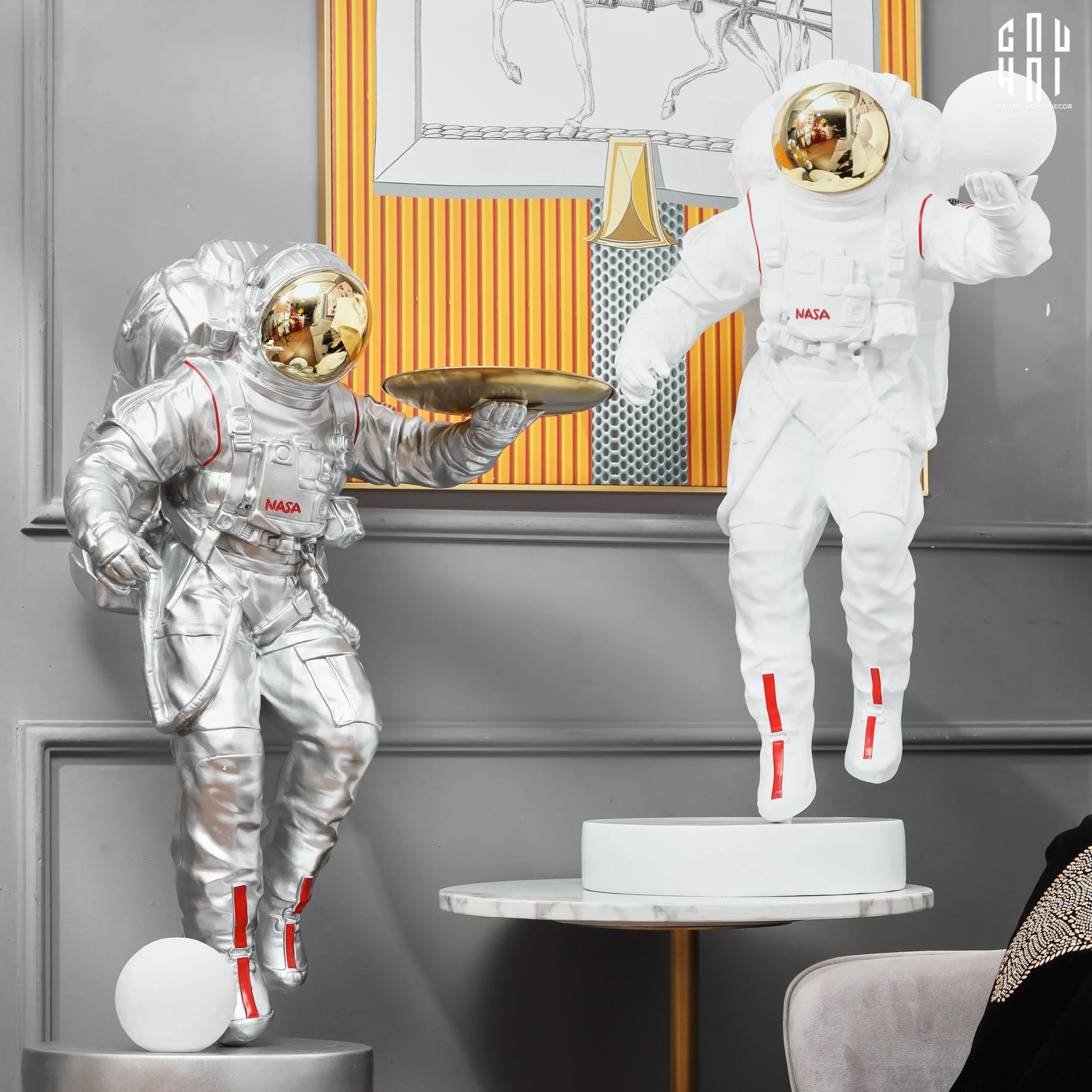 TƯỢNG XTREME ASTRONAUT – WHITE SS25-CẬU HAI HOME DECOR