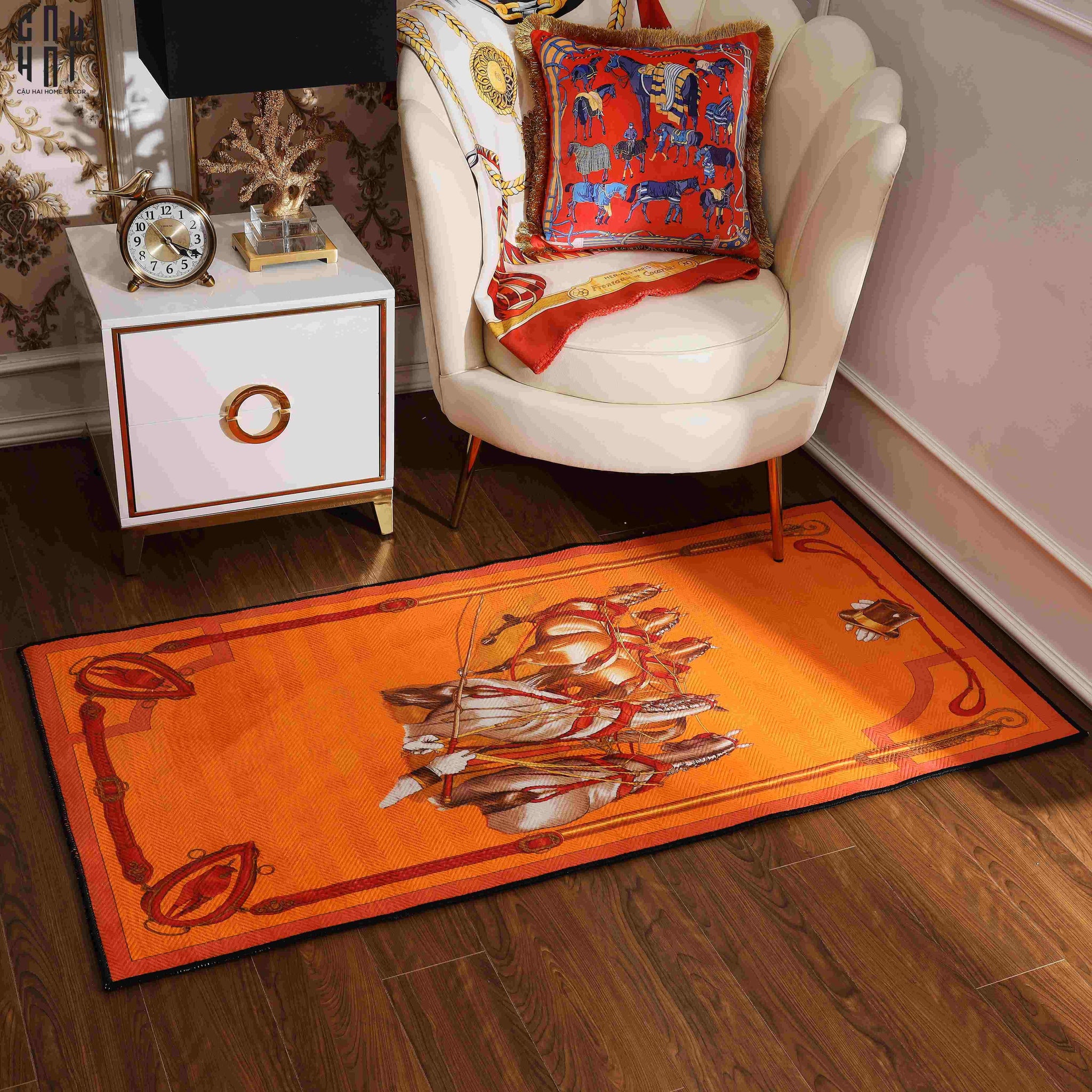 VELVET BEDDING RUG LE CHARIOT 1M6-CẬU HAI HOME DECOR