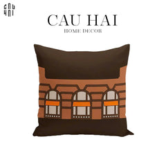 Vỏ Gối Canvas Faubourg Multi Doors - Brun Terra 45.-CẬU HAI HOME DECOR