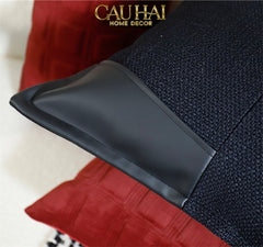 Vỏ Gối Canvas Intrecciato Lux Leather Phantom 50-CẬU HAI HOME DECOR