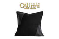 Vỏ Gối Canvas Intrecciato Lux Leather Phantom 50-CẬU HAI HOME DECOR