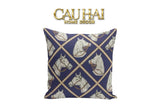 Vỏ Gối Canvas Navy Wisteria Pegasus 45-VỎ GỐI-CẬU HAI HOME DECOR