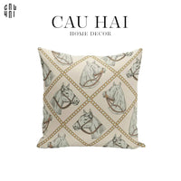 Vỏ Gối Canvas White Pegasus 45.-CẬU HAI HOME DECOR