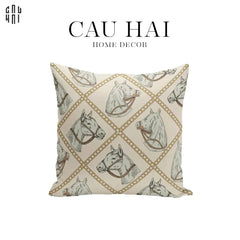 Vỏ Gối Canvas White Pegasus 45.-CẬU HAI HOME DECOR