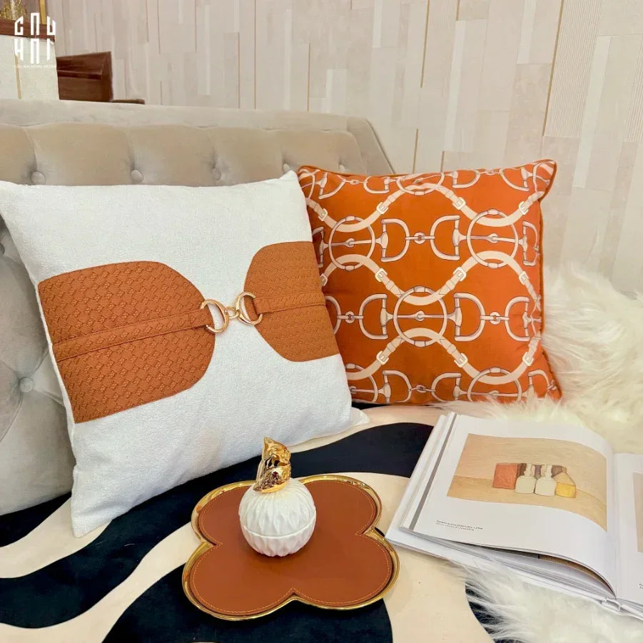 VỎ GỐI DA DẬP NỔI CHAINE D'ANCRE-CẬU HAI HOME DECOR