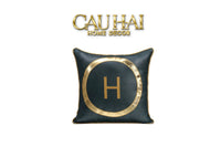 Vỏ Gối Da Lux Leather Emerald Golden Orion 45-CẬU HAI HOME DECOR