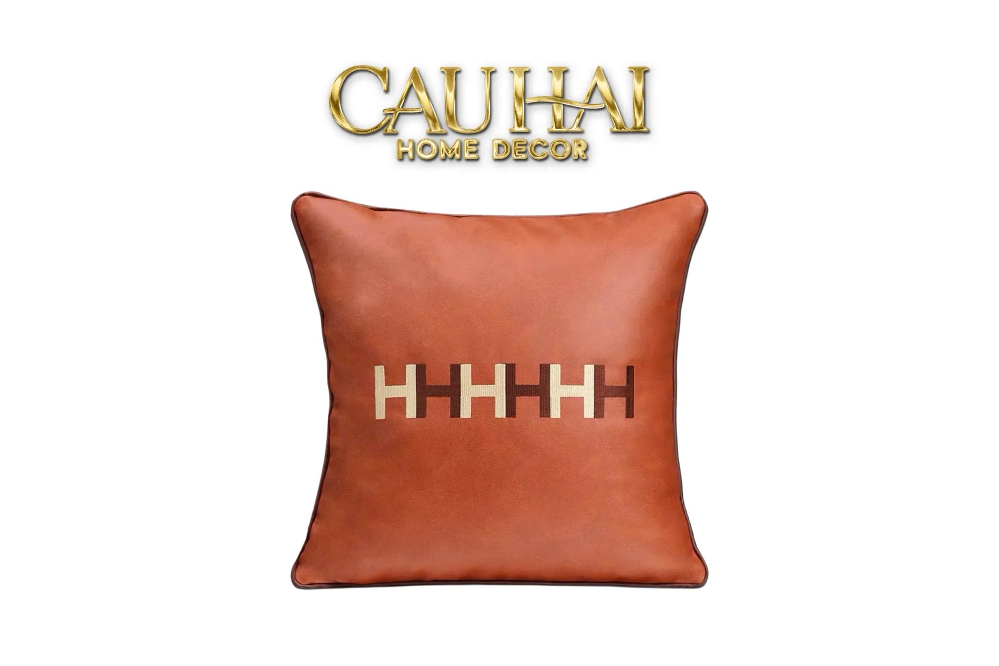 Vỏ Gối Da Lux Leather Terra Signature Penta H 45-VỎ GỐI-CẬU HAI HOME DECOR