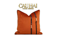 Vỏ Gối Équestre Harnais - Burnt Sienna 45-CẬU HAI HOME DECOR