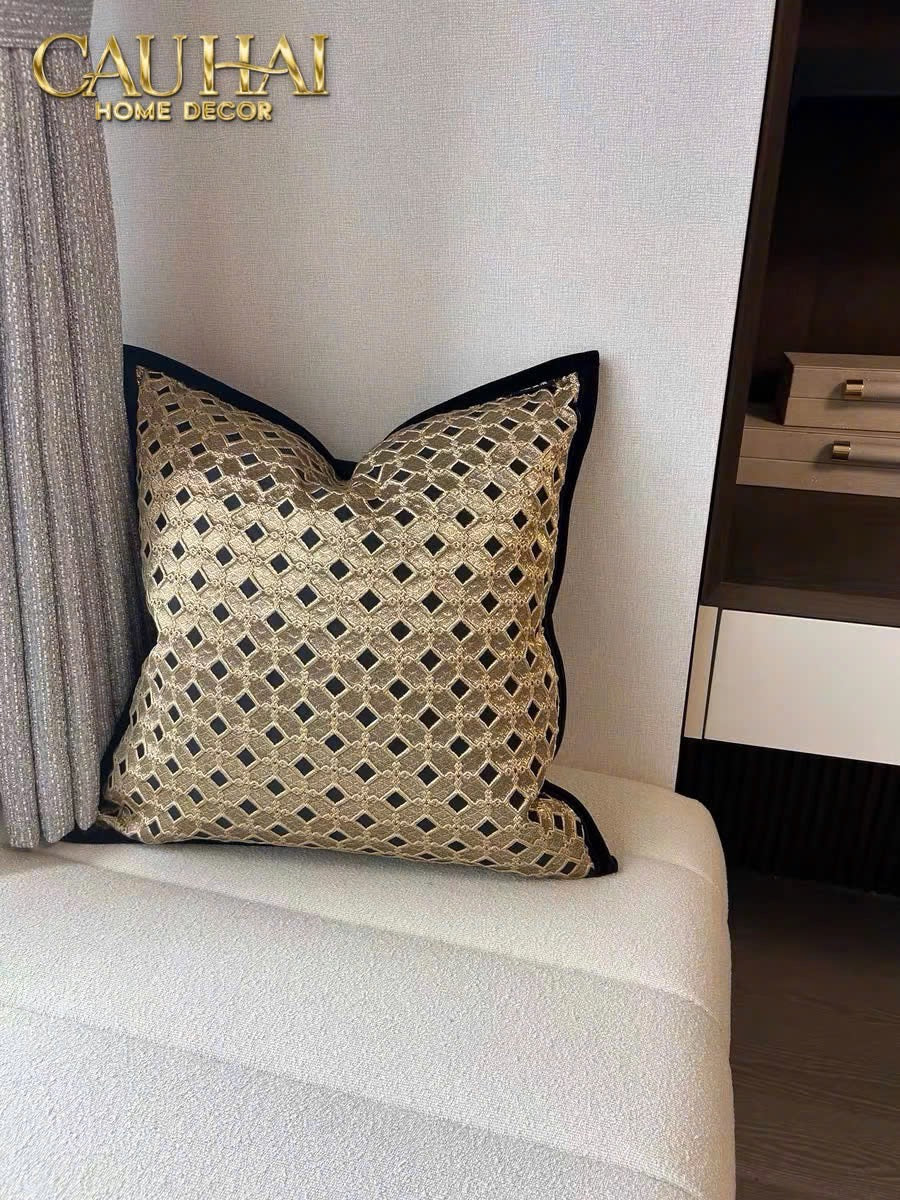 VỎ GỐI JACQUARD D’OR LATTICE 50-CẬU HAI HOME DECOR