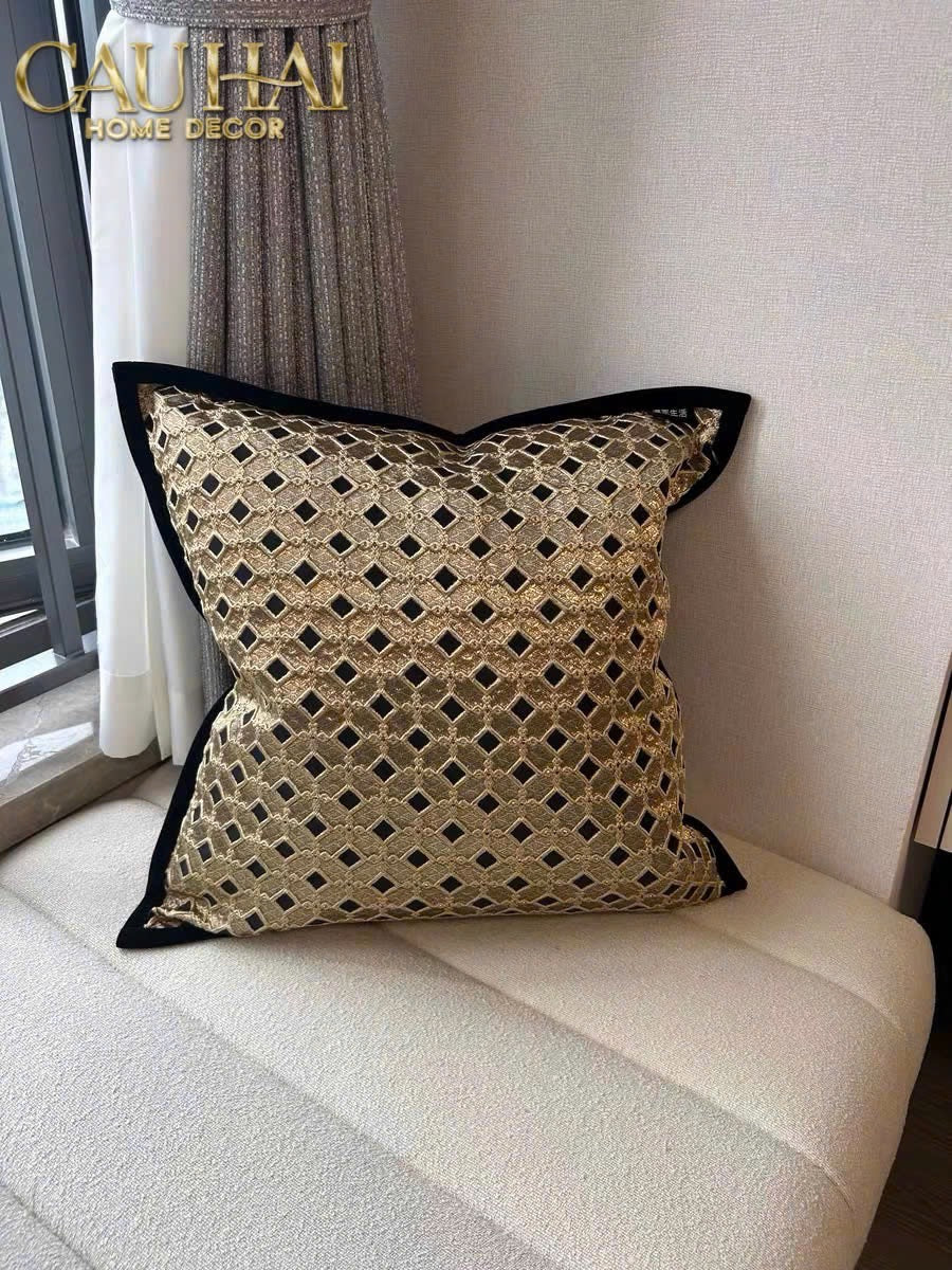 VỎ GỐI JACQUARD D’OR LATTICE 50-CẬU HAI HOME DECOR
